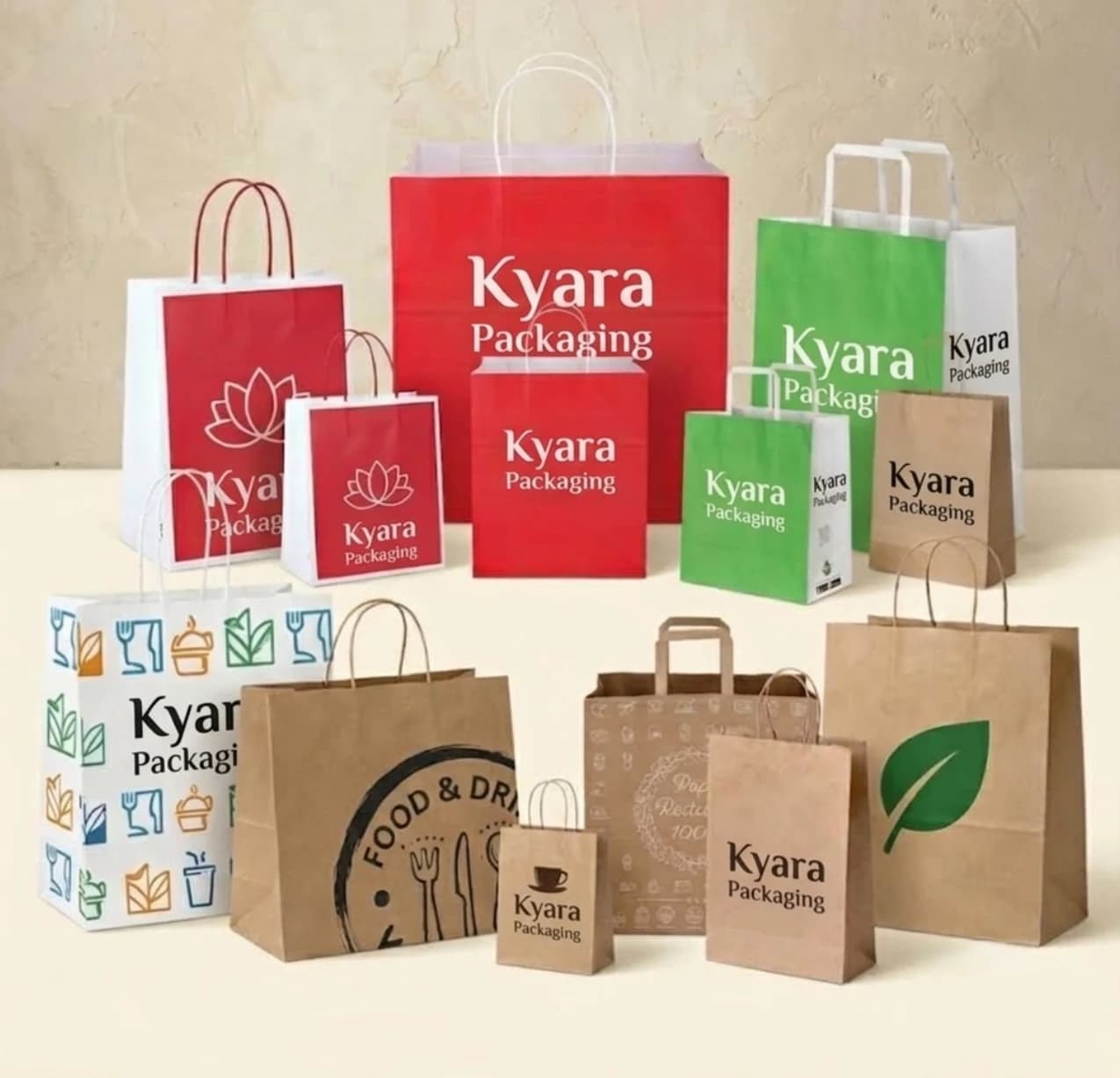 Multi-Printed Takeaway Bag — custom restaurant & bakery bags from Kyara Packaging