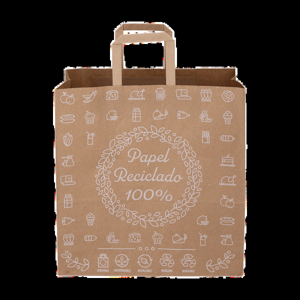 Kraft Food Bag (With Handle)